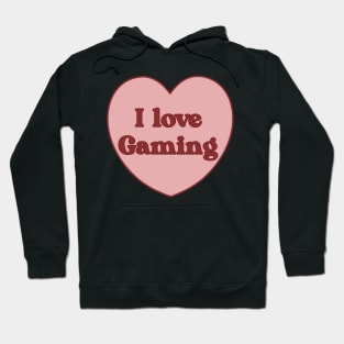 I love gaming heart aesthetic dollette coquette pink red Hoodie